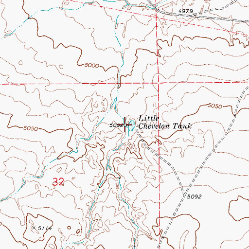 Topographic Map of Little Chevelon Tank, AZ