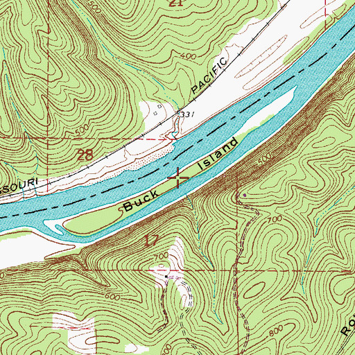 Topographic Map of Buck Island, AR