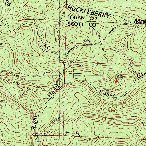 Topographic Map of Buck Knob Creek, AR