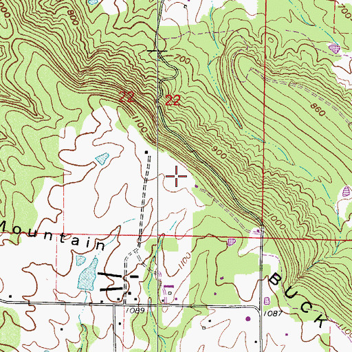 Topographic Map of Buck Mountain, AR