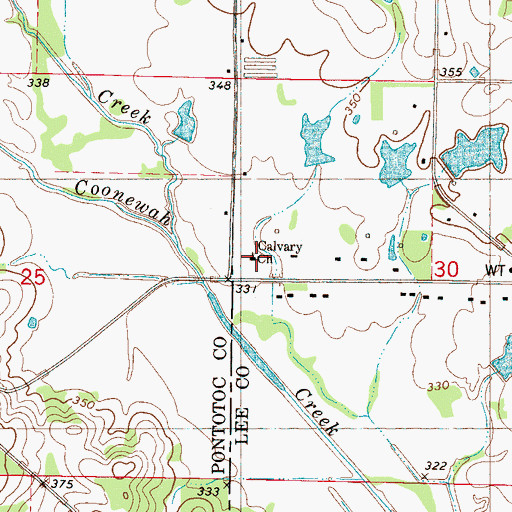 Topographic Map of Calvary Church, MS