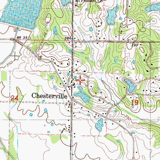 Topographic Map of Chesterville Cemetery, MS