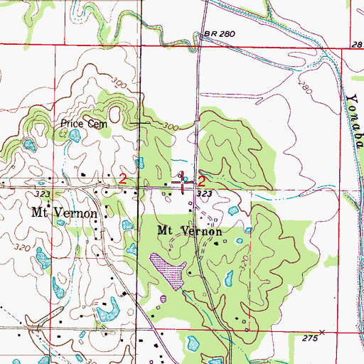 Topographic Map of Confederate Cemetery, MS