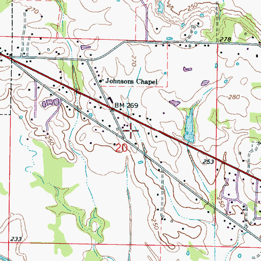 Topographic Map of Dotys Chapel, MS