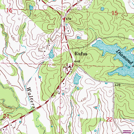 Topographic Map of Antioch Cemetery, MS