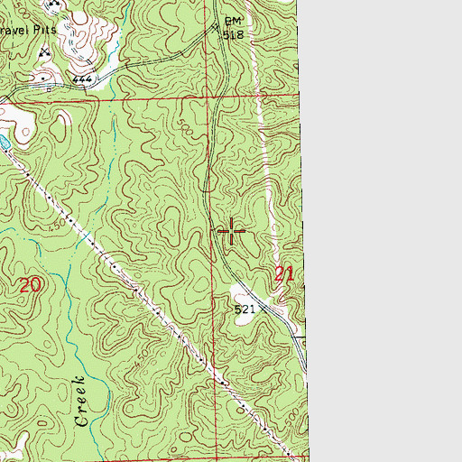 Topographic Map of Campbellite Cemetery, MS