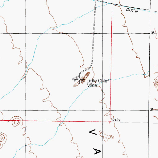 Topographic Map of Little Chief Mine, AZ