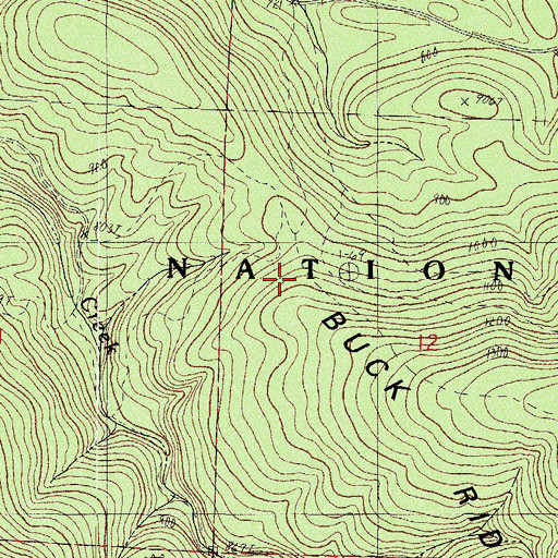 Topographic Map of Buck Ridge, AR