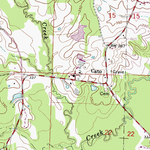 Topographic Map of Cato School (historical), MS