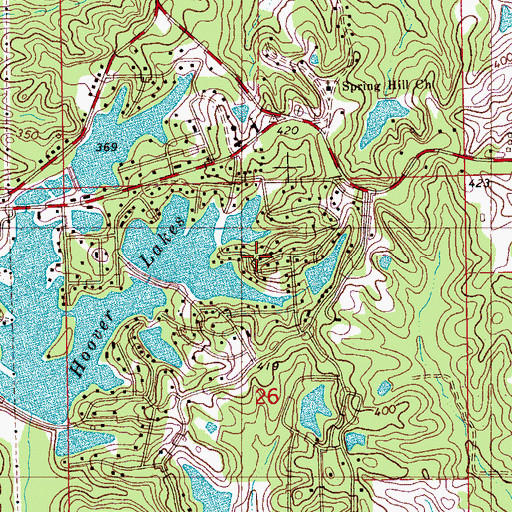 Topographic Map of Cedar Point, MS