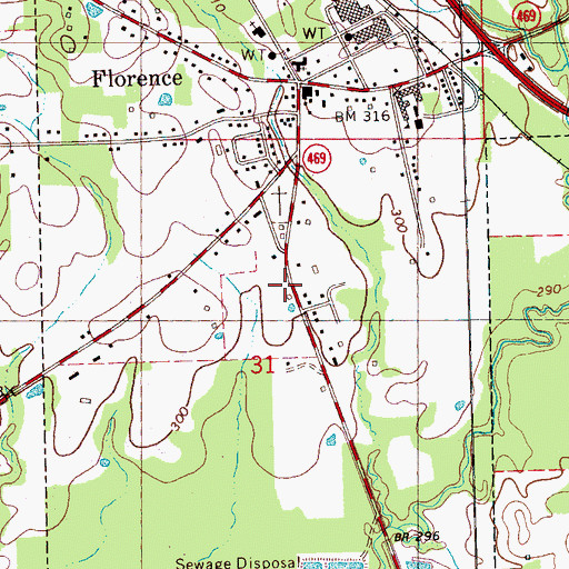 Topographic Map of Church of God, MS
