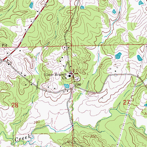 Topographic Map of Clear Branch, MS