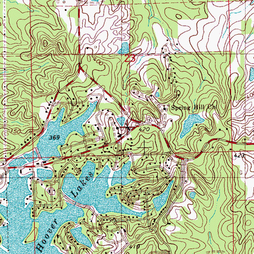 Topographic Map of Cleary Baptist Church, MS