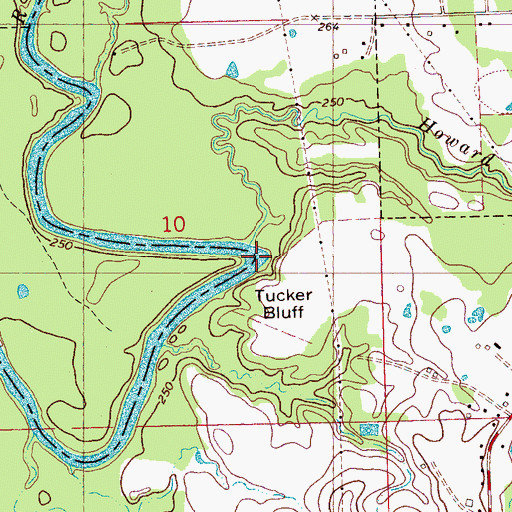 Topographic Map of Cooks Ferry (historical), MS