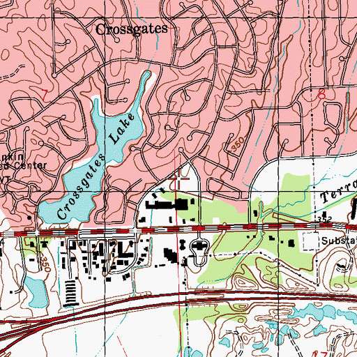 Topographic Map of Crossgates Baptist Church, MS
