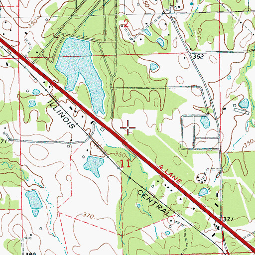 Topographic Map of Dane (historical), MS