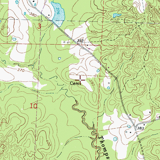 Topographic Map of David Thomas Cemetery, MS