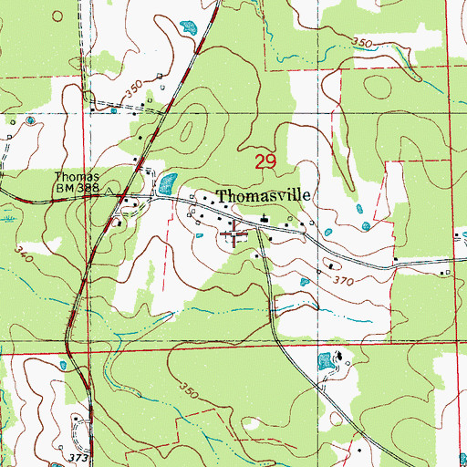 Topographic Map of Dry Creek Cemetery, MS