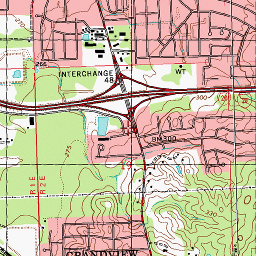 Topographic Map of Faith Assembly of God Church, MS