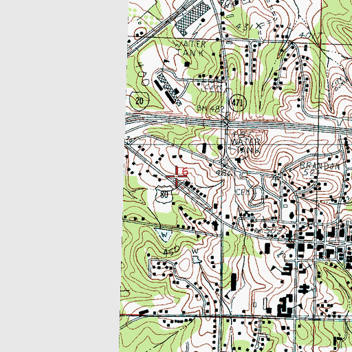 Topographic Map of Faith Presbyterian Church, MS