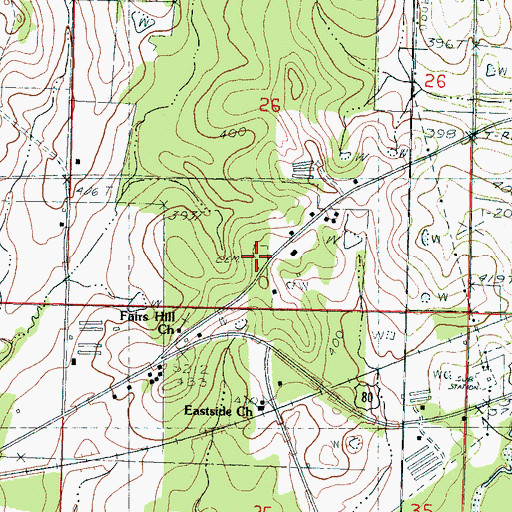 Topographic Map of Farris Hill Cemetery, MS
