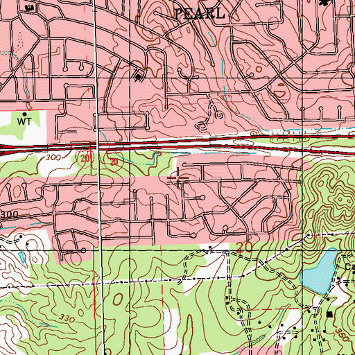 Topographic Map of First Freewill Baptist Church, MS