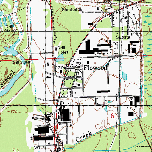 Topographic Map of First United Methodist Church of Flowood, MS