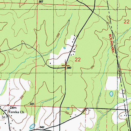 Topographic Map of Forty (historical), MS