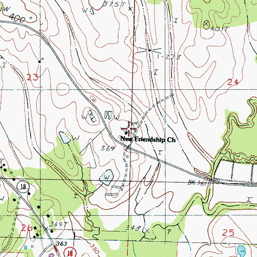 Topographic Map of Friendship Cemetery, MS