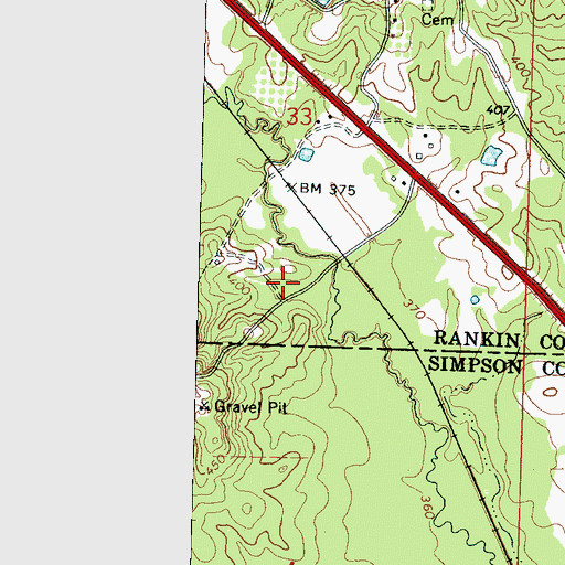 Topographic Map of George (historical), MS