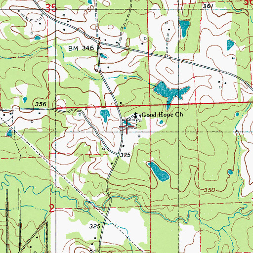 Topographic Map of Goodhope Cemetery, MS