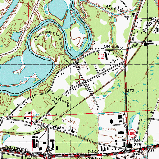 Topographic Map of House of Prayer Church, MS