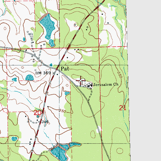 Topographic Map of Jerusalem Cemetery, MS