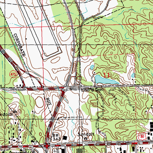 Topographic Map of Liberty Baptist Church (historical), MS