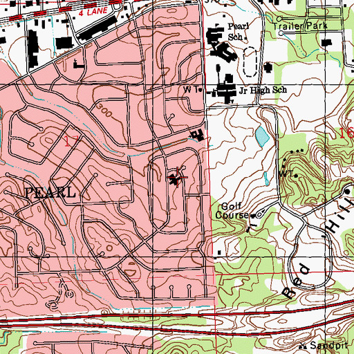 Topographic Map of McLaurin Heights Baptist Church, MS