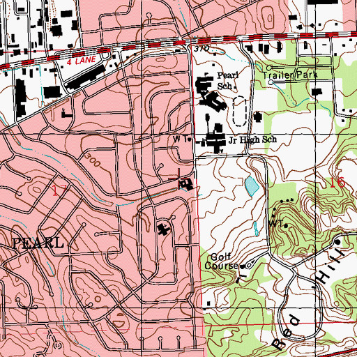 Topographic Map of McLaurin Heights United Methodist Church, MS