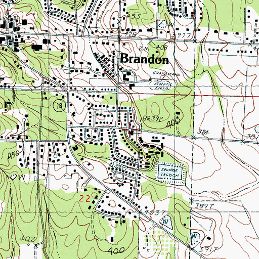 Topographic Map of Meadow Grove Baptist Church, MS