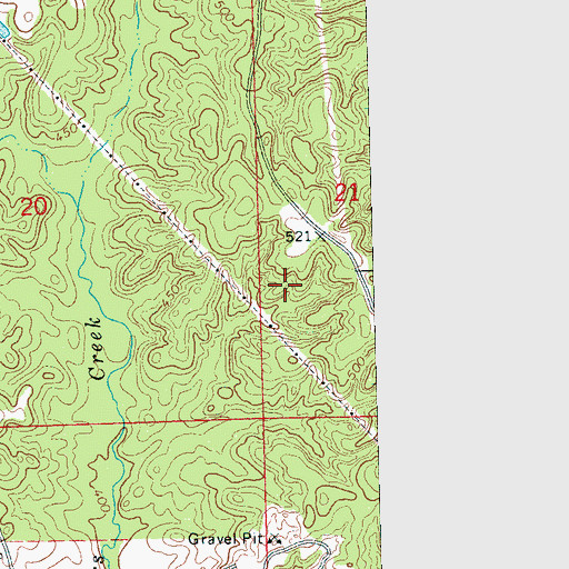 Topographic Map of Middleton Field Cemetery, MS