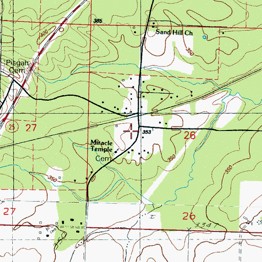 Topographic Map of Miracle Temple Deliverance Church, MS