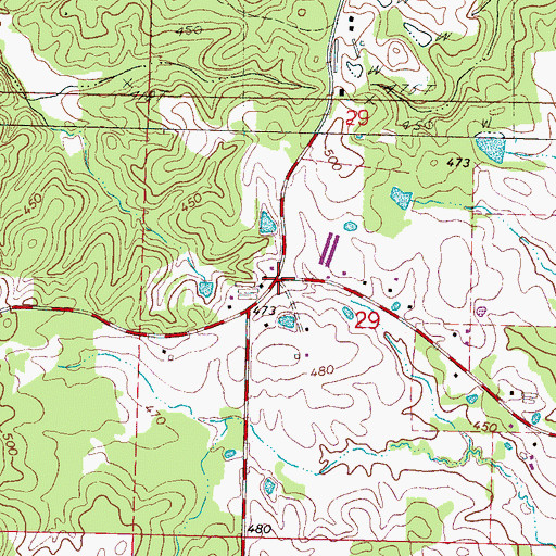 Topographic Map of Moseley (historical), MS