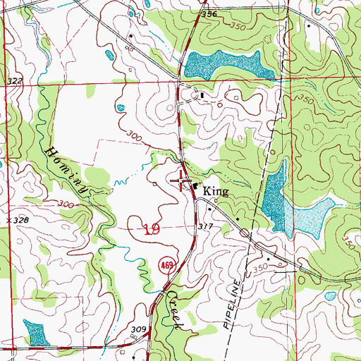 Topographic Map of Mountain Creek Cemetery, MS