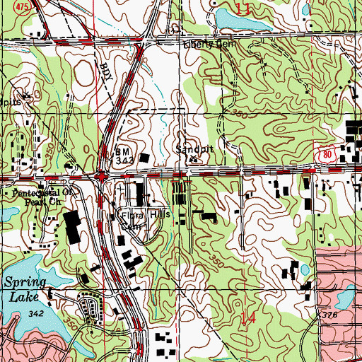 Topographic Map of New Life Christian Fellowship Church, MS