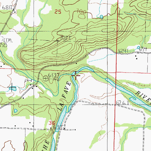 Topographic Map of Buffalo Creek, AR