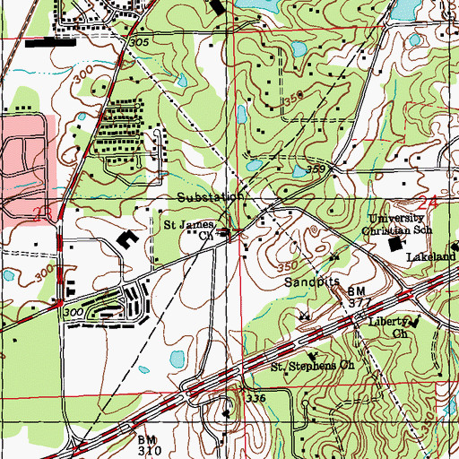 Topographic Map of Saint James Headstart Center, MS