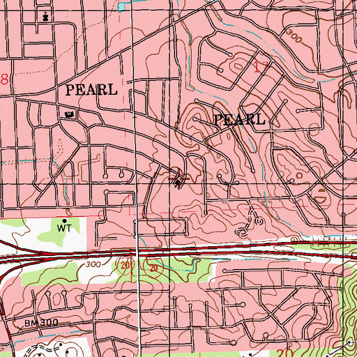 Topographic Map of Saint Jude Catholic Church, MS