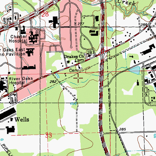 Topographic Map of Saint Matthew Baptist Church, MS
