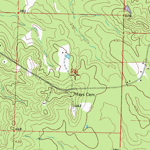 Topographic Map of Shady Dell (historical), MS