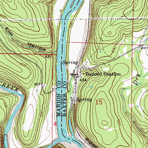 Topographic Map of Buford Station, AR