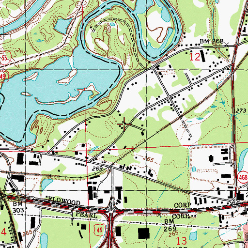 Topographic Map of Sweetwater Missionary Baptist Church, MS
