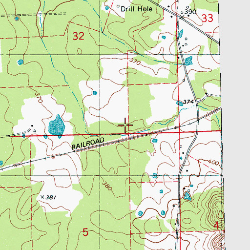 Topographic Map of Thomasville Oil and Gas Field, MS